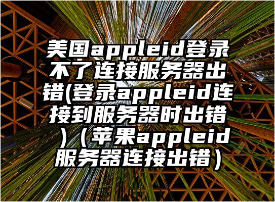 美国appleid登录不了连接服务器出错(登录appleid连接到服务器时出错 )（苹果appleid服务器连接出错）