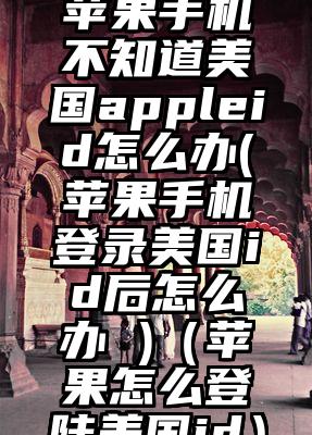 苹果手机不知道美国appleid怎么办(苹果手机登录美国id后怎么办 )（苹果怎么登陆美国id）
