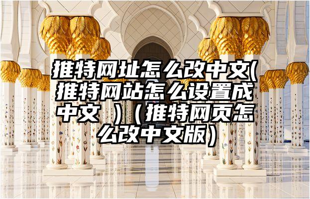 推特网址怎么改中文(推特网站怎么设置成中文 )（推特网页怎么改中文版）