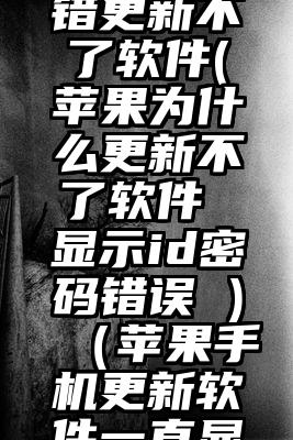 美国苹果id密码没错更新不了软件(苹果为什么更新不了软件 显示id密码错误 )（苹果手机更新软件一直显示ID密码不正确i