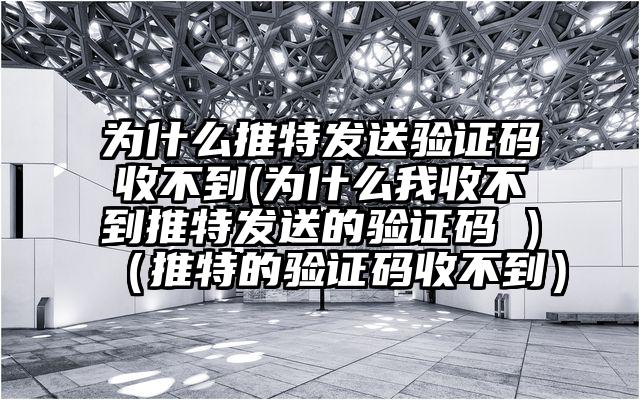 为什么推特发送验证码收不到(为什么我收不到推特发送的验证码 )（推特的验证码收不到）