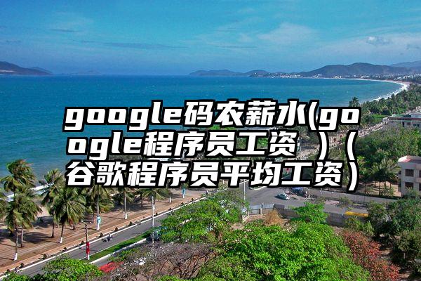 google码农薪水(google程序员工资 )（谷歌程序员平均工资）