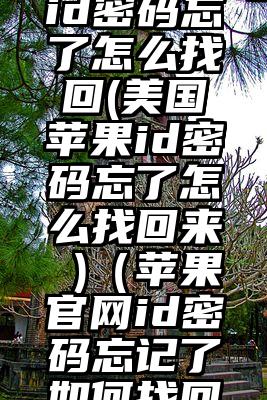 美国苹果id密码忘了怎么找回(美国苹果id密码忘了怎么找回来 )（苹果官网id密码忘记了如何找回）