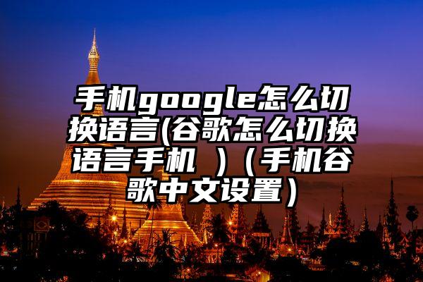 手机google怎么切换语言(谷歌怎么切换语言手机 )（手机谷歌中文设置）