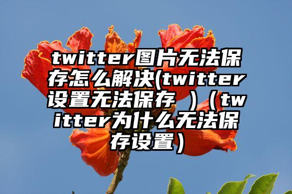 twitter图片无法保存怎么解决(twitter设置无法保存 )（twitter为什么无法保存设置）