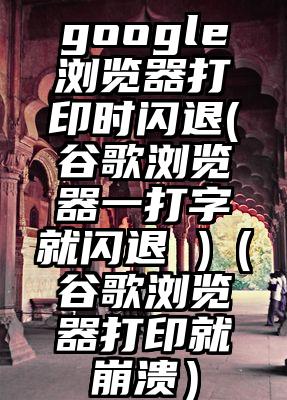 google浏览器打印时闪退(谷歌浏览器一打字就闪退 )（谷歌浏览器打印就崩溃）
