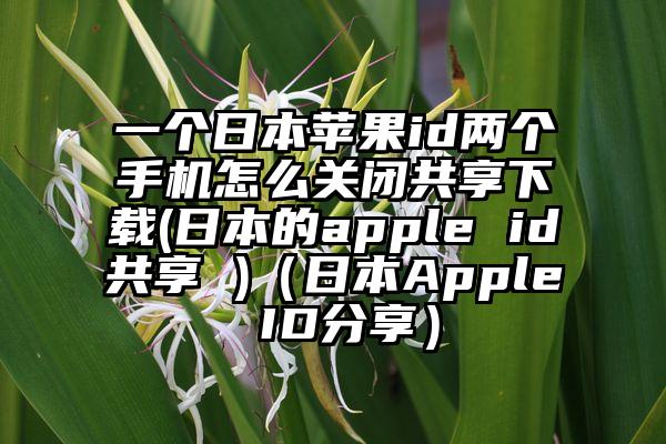 一个日本苹果id两个手机怎么关闭共享下载(日本的apple id共享 )（日本Apple ID分享）
