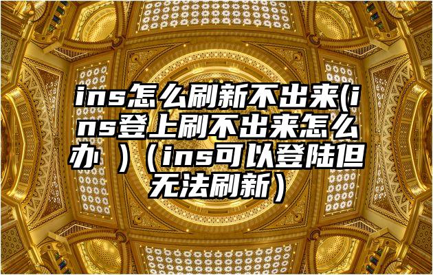 ins怎么刷新不出来(ins登上刷不出来怎么办 )（ins可以登陆但无法刷新）