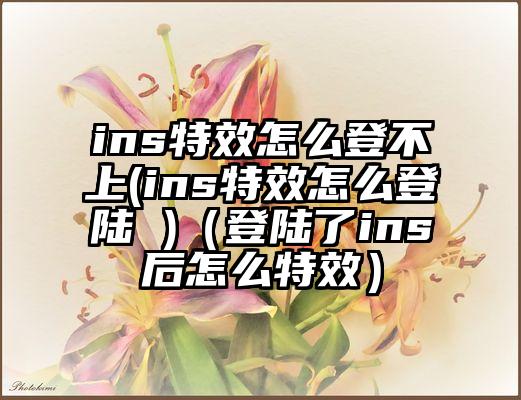 ins特效怎么登不上(ins特效怎么登陆 )（登陆了ins后怎么特效）
