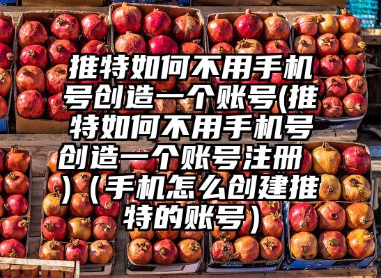 推特如何不用手机号创造一个账号(推特如何不用手机号创造一个账号注册 )（手机怎么创建推特的账号）