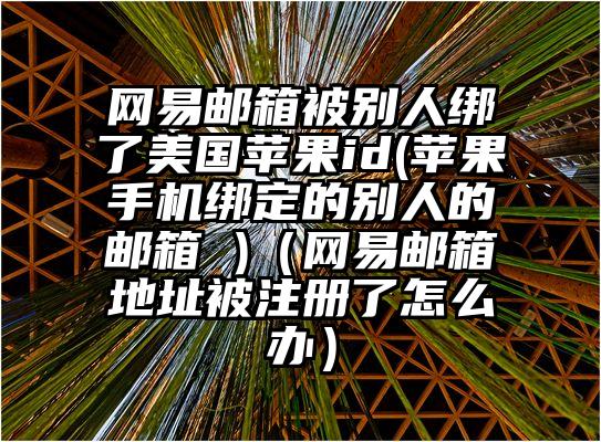 网易邮箱被别人绑了美国苹果id(苹果手机绑定的别人的邮箱 )(网易邮箱地址被注册了怎么办)