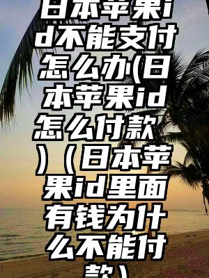 日本苹果id不能支付怎么办(日本苹果id怎么付款 )（日本苹果id里面有钱为什么不能付款）