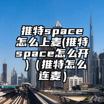 推特space怎么上麦(推特space怎么开 )（推特怎么连麦）
