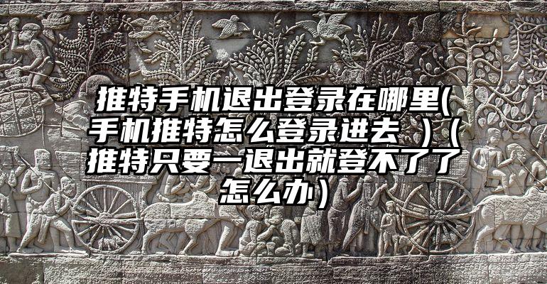 推特手机退出登录在哪里(手机推特怎么登录进去 )（推特只要一退出就登不了了怎么办）