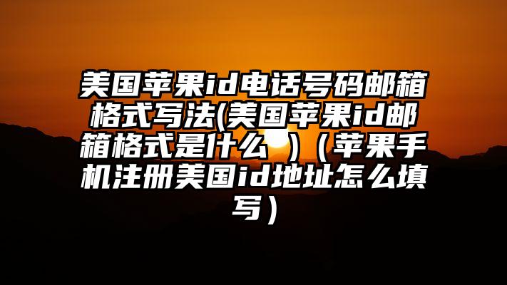 美国苹果id电话号码邮箱格式写法(美国苹果id邮箱格式是什么 )(苹果手机注册美国id地址怎么填写)