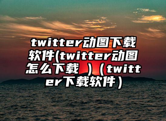 twitter动图下载软件(twitter动图怎么下载 )（twitter下载软件）