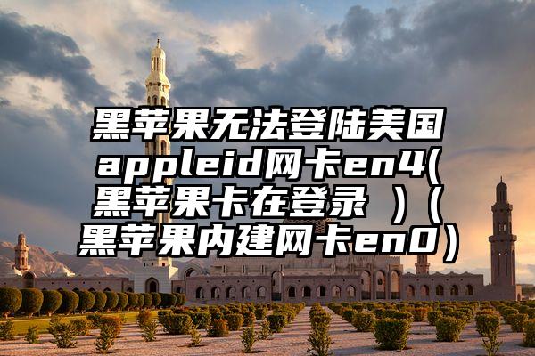 黑苹果无法登陆美国appleid网卡en4(黑苹果卡在登录 )（黑苹果内建网卡en0）