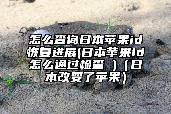 怎么查询日本苹果id恢复进展(日本苹果id怎么通过检查 )(日本改变了苹果)