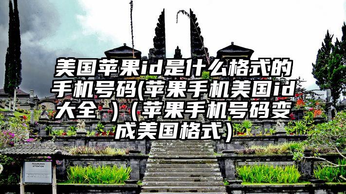 美国苹果id是什么格式的手机号码(苹果手机美国id大全 )（苹果手机号码变成美国格式）