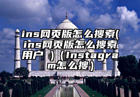 ins网页版怎么搜索(ins网页版怎么搜索用户 )（Instagram怎么搜）