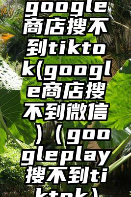 google商店搜不到tiktok(google商店搜不到微信 )（googleplay搜不到tiktok）