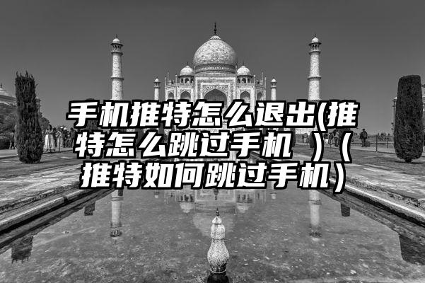 手机推特怎么退出(推特怎么跳过手机 )（推特如何跳过手机）