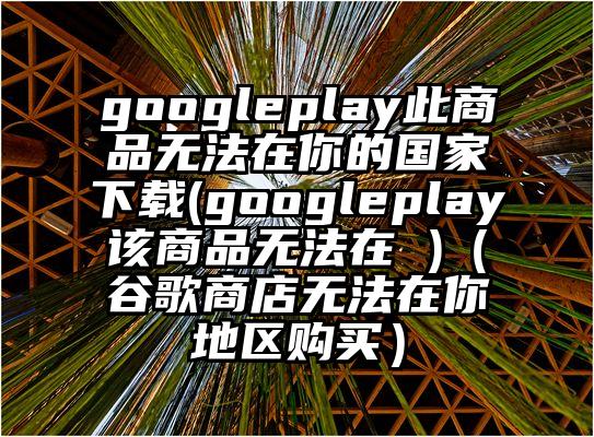 googleplay此商品无法在你的国家下载(googleplay该商品无法在 )（谷歌商店无法在你地区购买）