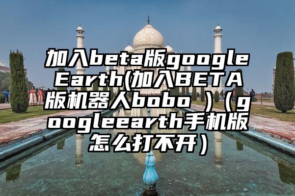 加入beta版googleEarth(加入BETA版机器人bobo )（googleearth手机版怎么打不开）