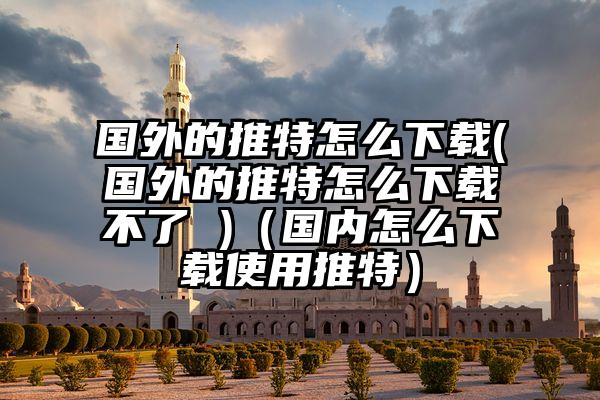 国外的推特怎么下载(国外的推特怎么下载不了 )（国内怎么下载使用推特）