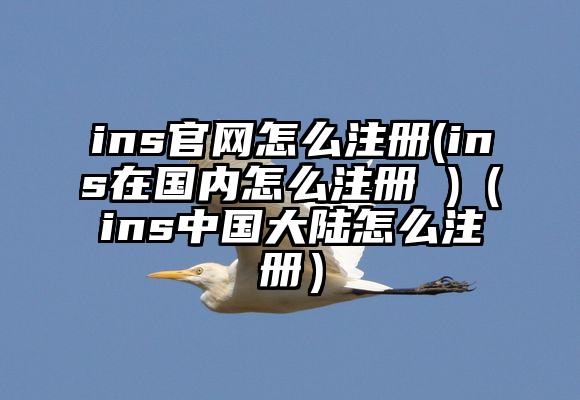 ins官网怎么注册(ins在国内怎么注册 )（ins中国大陆怎么注册）