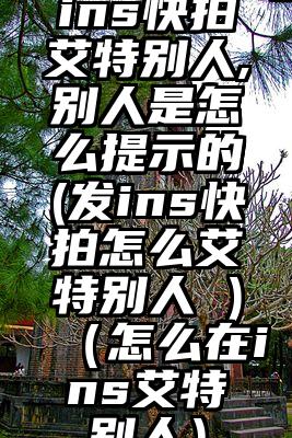 ins快拍艾特别人,别人是怎么提示的(发ins快拍怎么艾特别人 )（怎么在ins艾特别人）