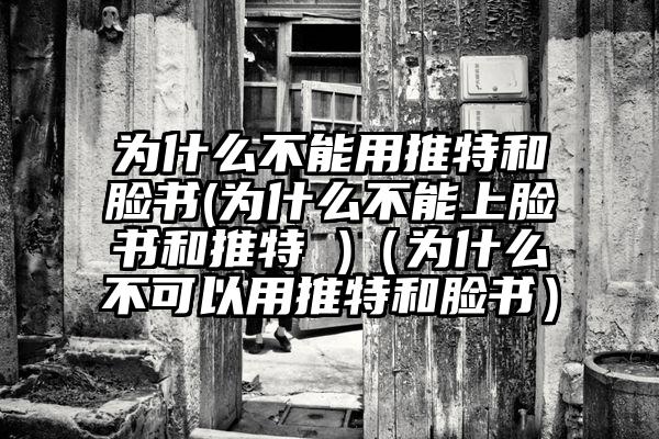 为什么不能用推特和脸书(为什么不能上脸书和推特 )（为什么不可以用推特和脸书）