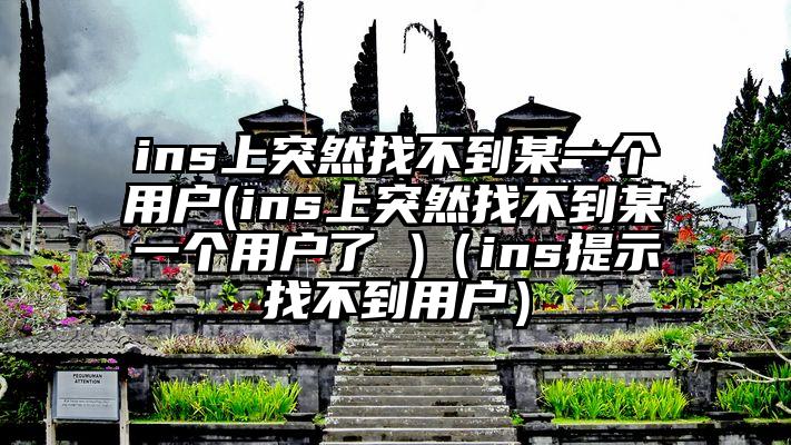 ins上突然找不到某一个用户(ins上突然找不到某一个用户了 )（ins提示找不到用户）