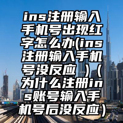 ins注册输入手机号出现红字怎么办(ins注册输入手机号没反应 )（为什么注册ins账号输入手机号后没反应）