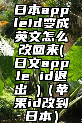 日本appleid变成英文怎么改回来(日文apple id退出 )（苹果id改到日本）