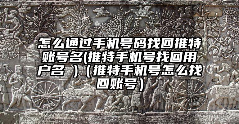 怎么通过手机号码找回推特账号名(推特手机号找回用户名 )（推特手机号怎么找回账号）
