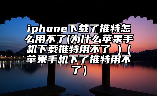 iphone下载了推特怎么用不了(为什么苹果手机下载推特用不了 )（苹果手机下了推特用不了）