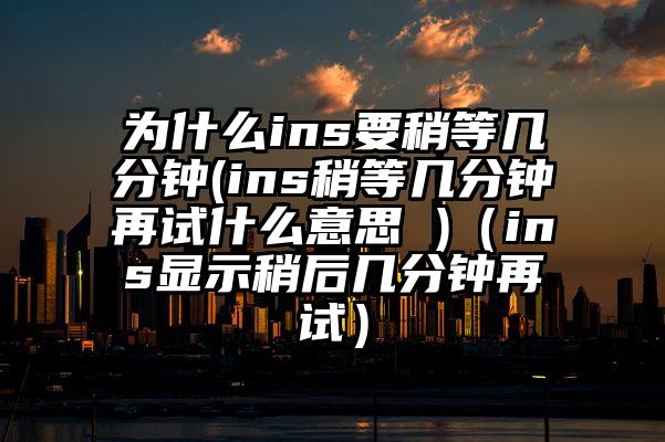 为什么ins要稍等几分钟(ins稍等几分钟再试什么意思 )（ins显示稍后几分钟再试）