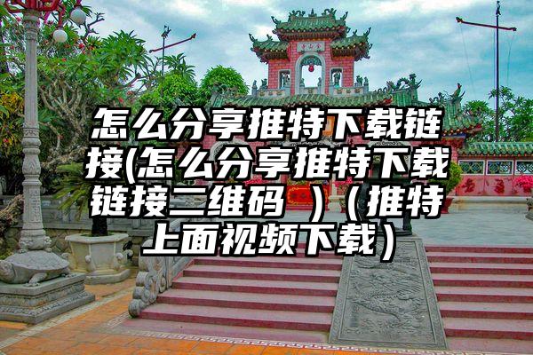怎么分享推特下载链接(怎么分享推特下载链接二维码 )（推特上面视频下载）
