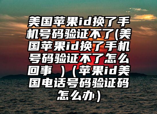 美国苹果id换了手机号码验证不了(美国苹果id换了手机号码验证不了怎么回事 )（苹果id美国电话号码验证码怎么办）