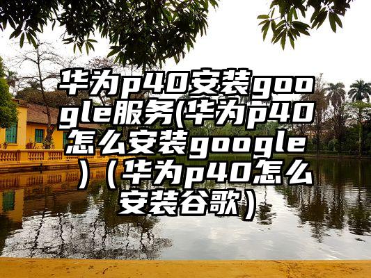 华为p40安装google服务(华为p40怎么安装google )（华为p40怎么安装谷歌）