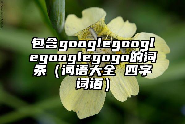 包含googlegooglegooglegogo的词条(词语大全 四字词语)