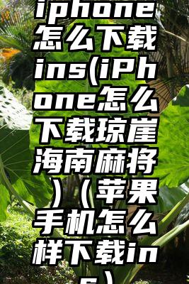 iphone怎么下载ins(iPhone怎么下载琼崖海南麻将 )（苹果手机怎么样下载ins）