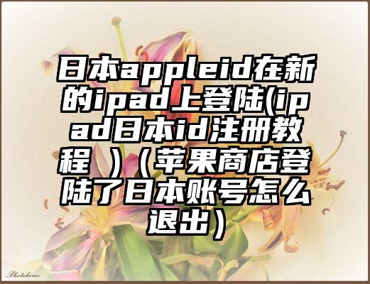 日本appleid在新的ipad上登陆(ipad日本id注册教程 )（苹果商店登陆了日本账号怎么退出）