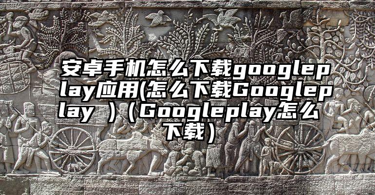 安卓手机怎么下载googleplay应用(怎么下载Googleplay )（Googleplay怎么下载）