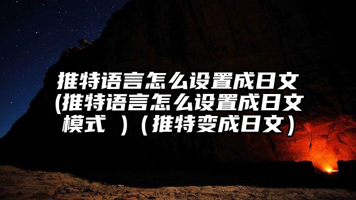 推特语言怎么设置成日文(推特语言怎么设置成日文模式 )（推特变成日文）