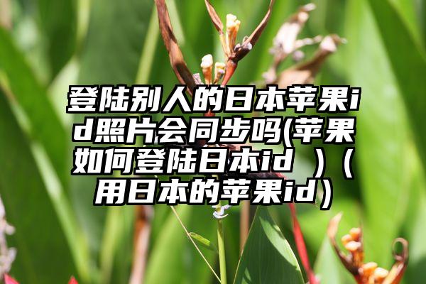 登陆别人的日本苹果id照片会同步吗(苹果如何登陆日本id )（用日本的苹果id）