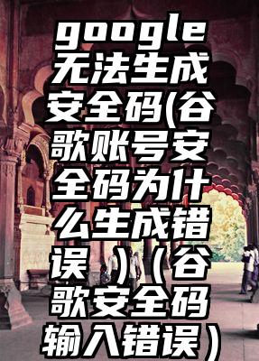 google无法生成安全码(谷歌账号安全码为什么生成错误 )（谷歌安全码输入错误）