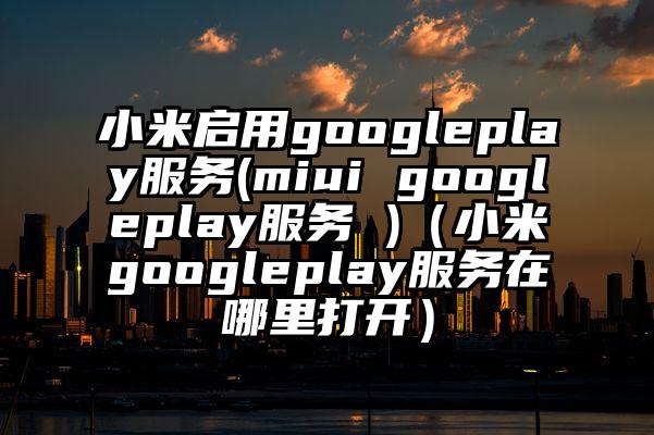 小米启用googleplay服务(miui googleplay服务 )（小米googleplay服务在哪里打开）