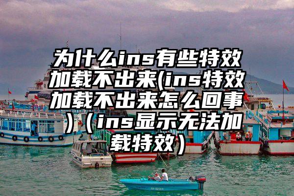 为什么ins有些特效加载不出来(ins特效加载不出来怎么回事 )（ins显示无法加载特效）
